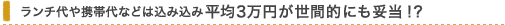 ランチ代や携帯代などは込み込み 平均3万円が世間的にも妥当！？